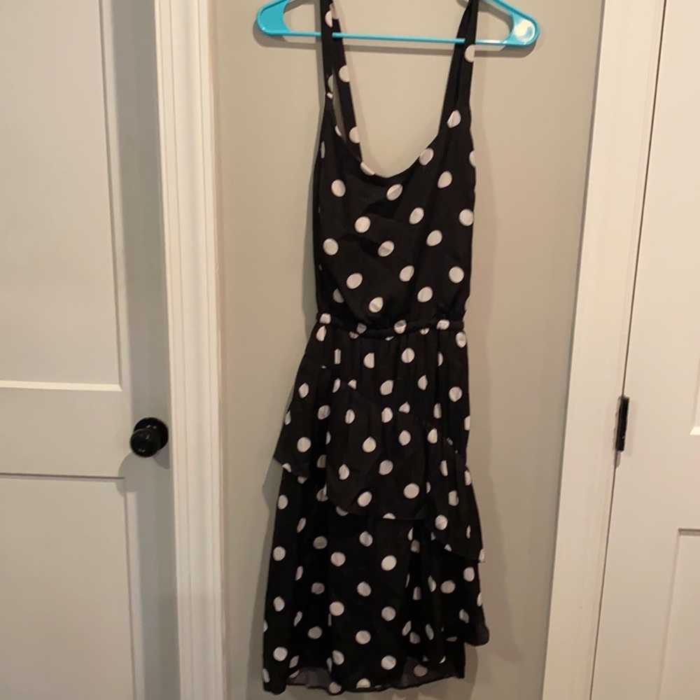 Black and white polkadot dress. Size L.